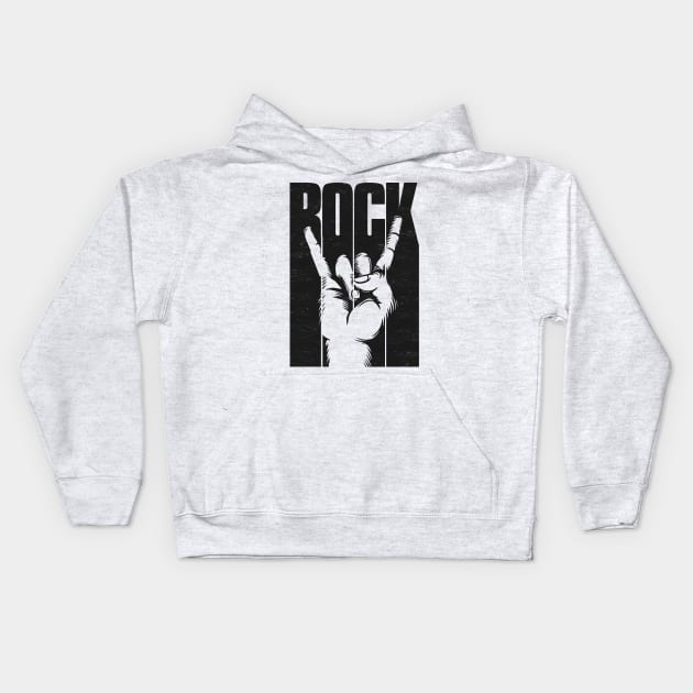 Rock And Roll Hand Sign for Rock Music Lovers Kids Hoodie by TwistedCharm